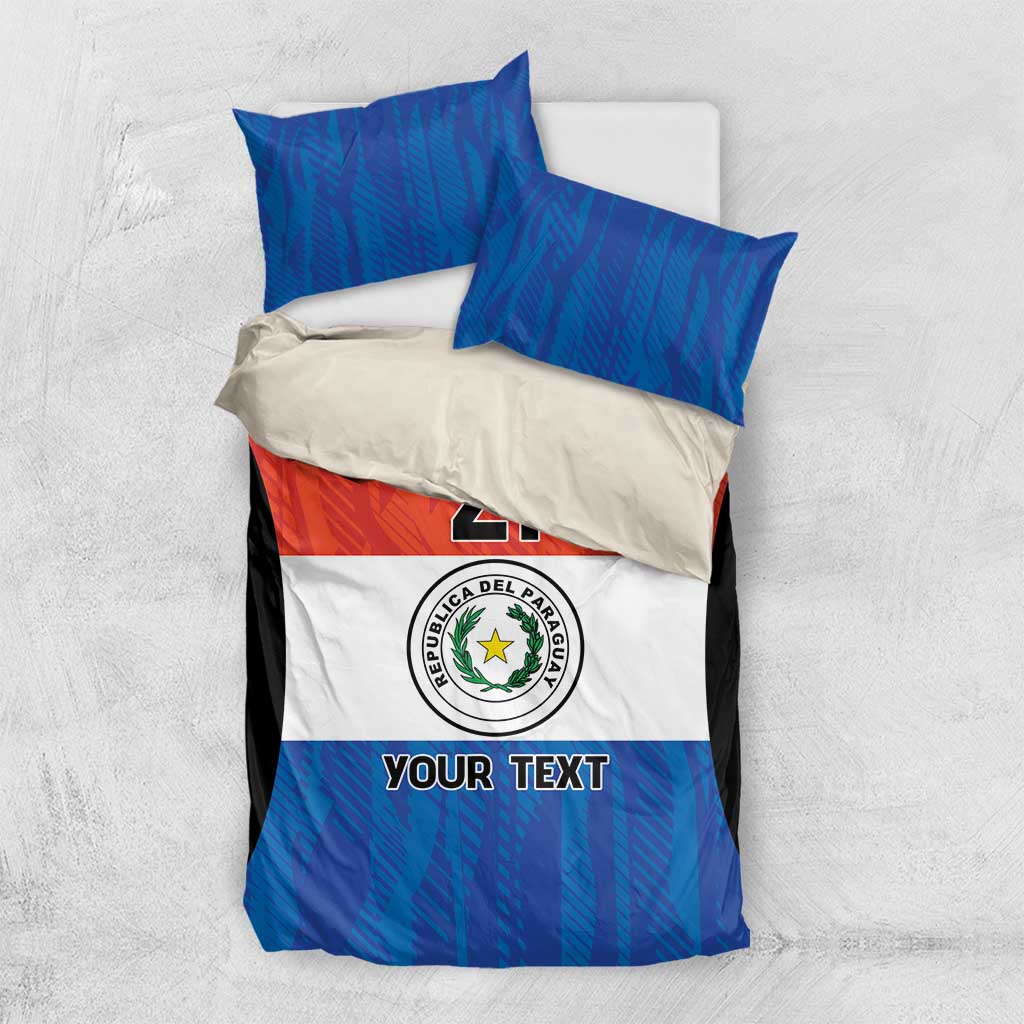 Paraguay Football Custom Bedding Set Come On Albirroja with Flag Style