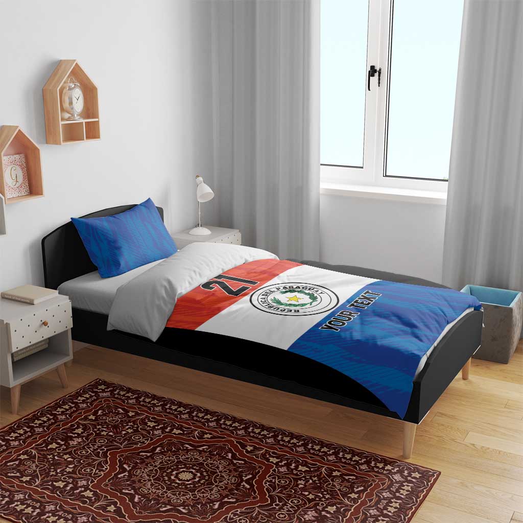 Paraguay Football Custom Bedding Set Come On Albirroja with Flag Style