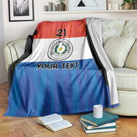 Paraguay Football Custom Blanket Come On Albirroja with Flag Style