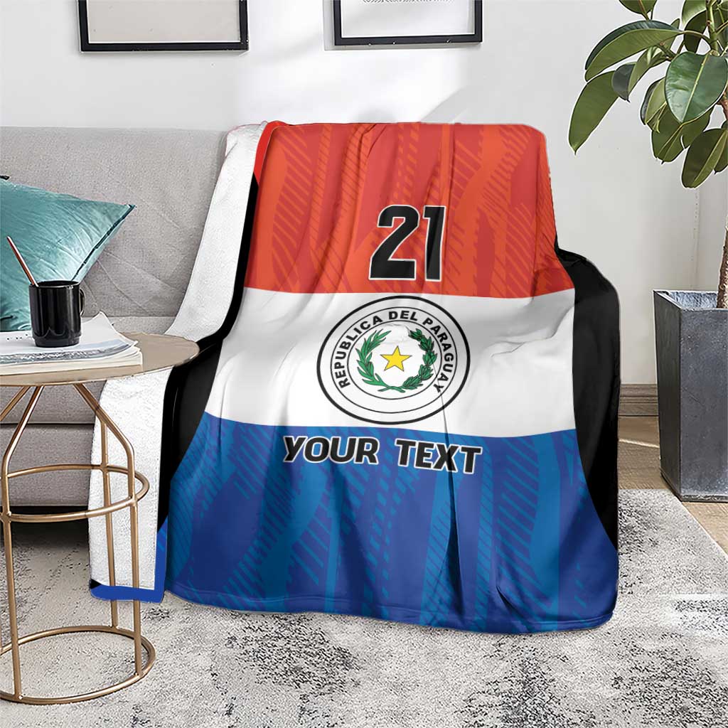 Paraguay Football Custom Blanket Come On Albirroja with Flag Style