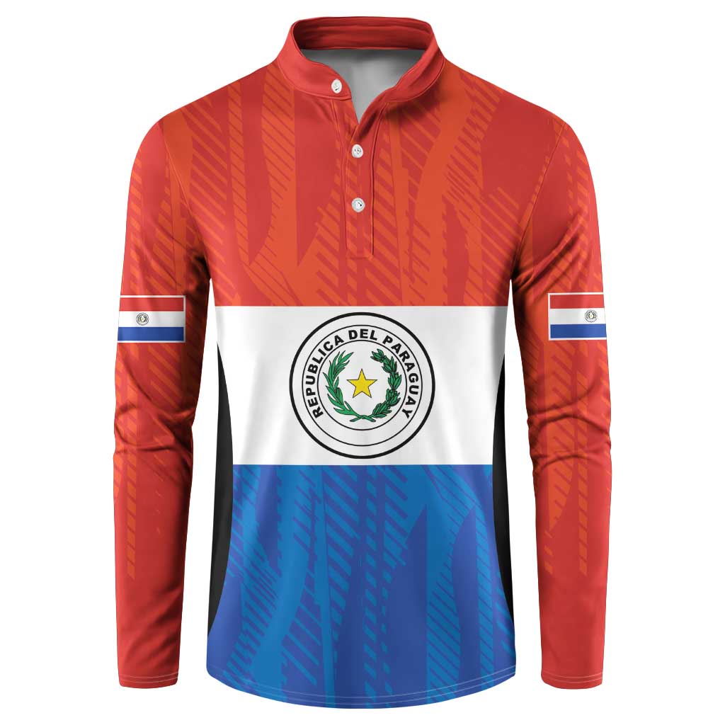 Paraguay Football Custom Button Sweatshirt Come On Albirroja with Flag Style