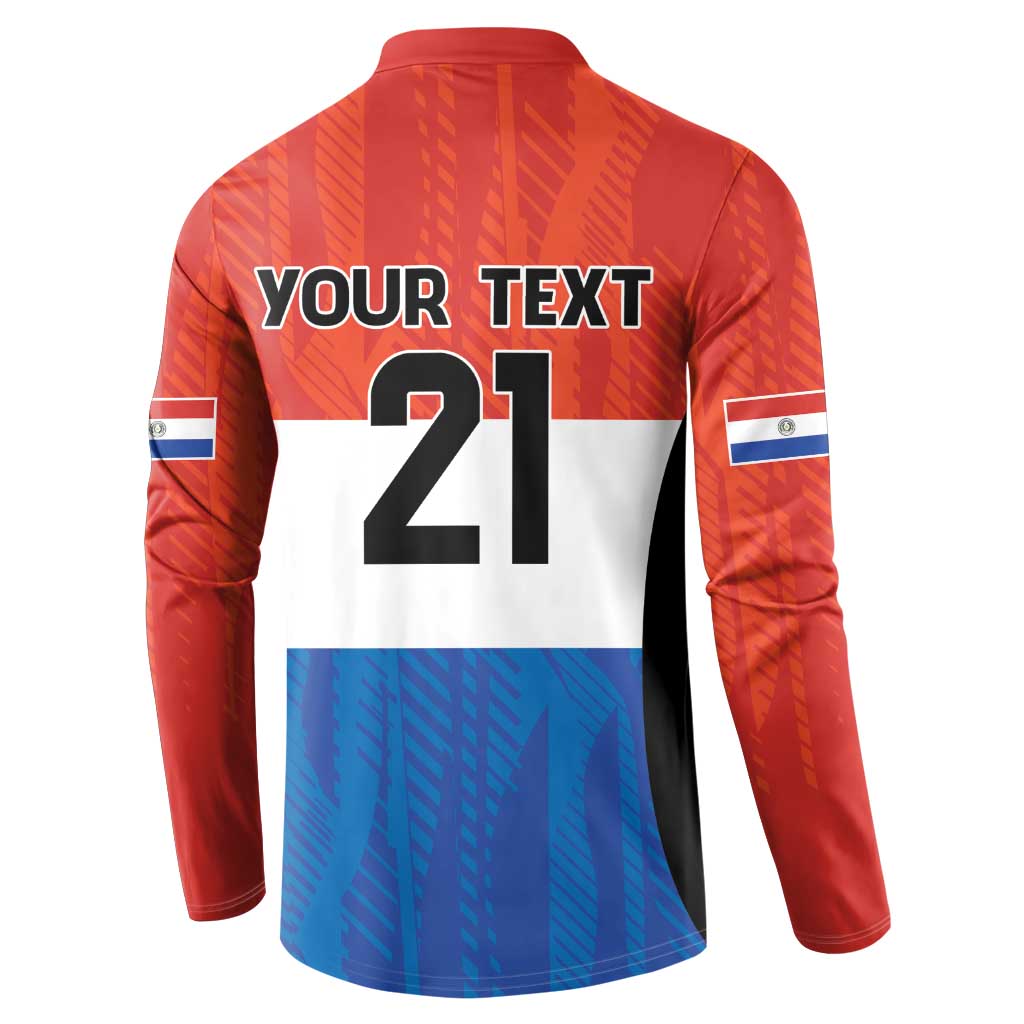 Paraguay Football Custom Button Sweatshirt Come On Albirroja with Flag Style