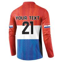 Paraguay Football Custom Button Sweatshirt Come On Albirroja with Flag Style