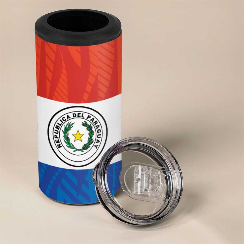 Paraguay Football Custom 4 in 1 Can Cooler Tumbler Come On Albirroja with Flag Style