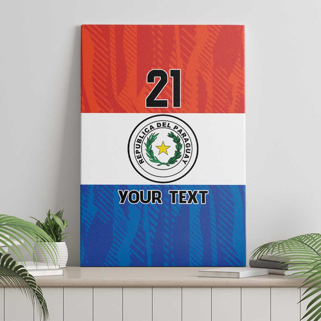 Paraguay Football Custom Canvas Wall Art Come On Albirroja with Flag Style