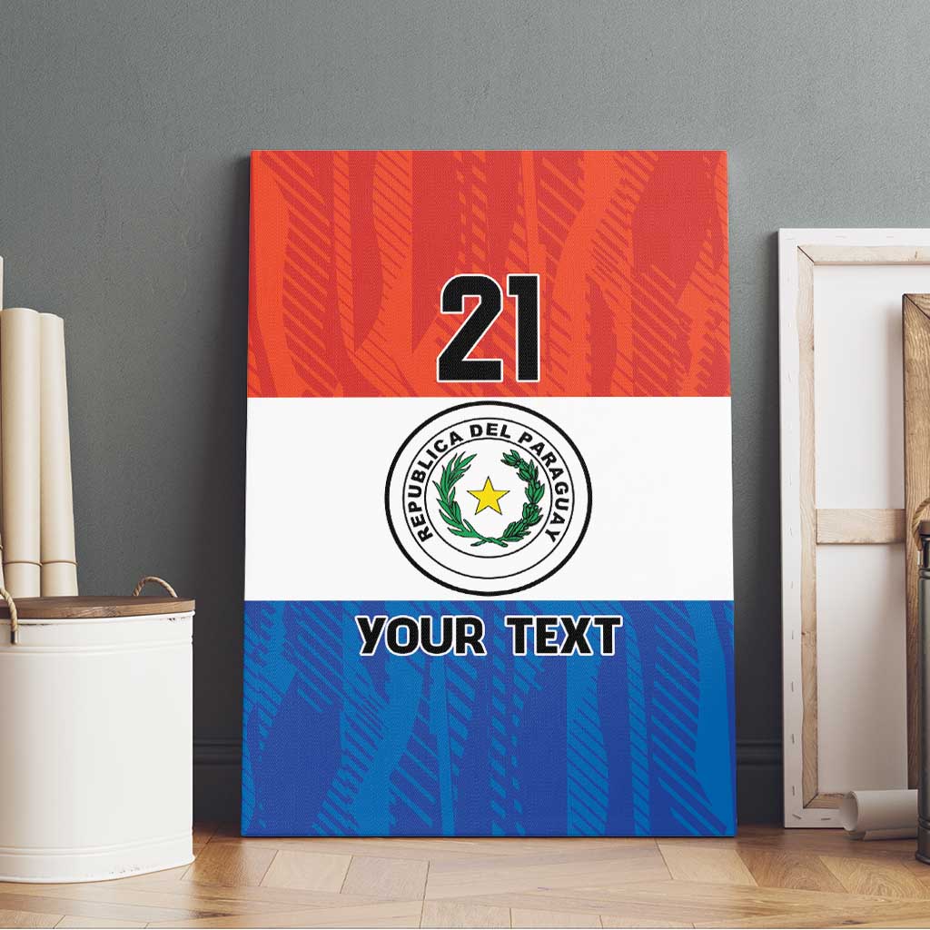 Paraguay Football Custom Canvas Wall Art Come On Albirroja with Flag Style