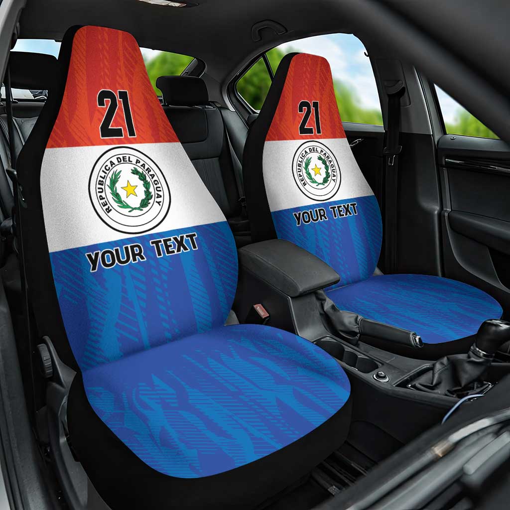 Paraguay Football Custom Car Seat Cover Come On Albirroja with Flag Style