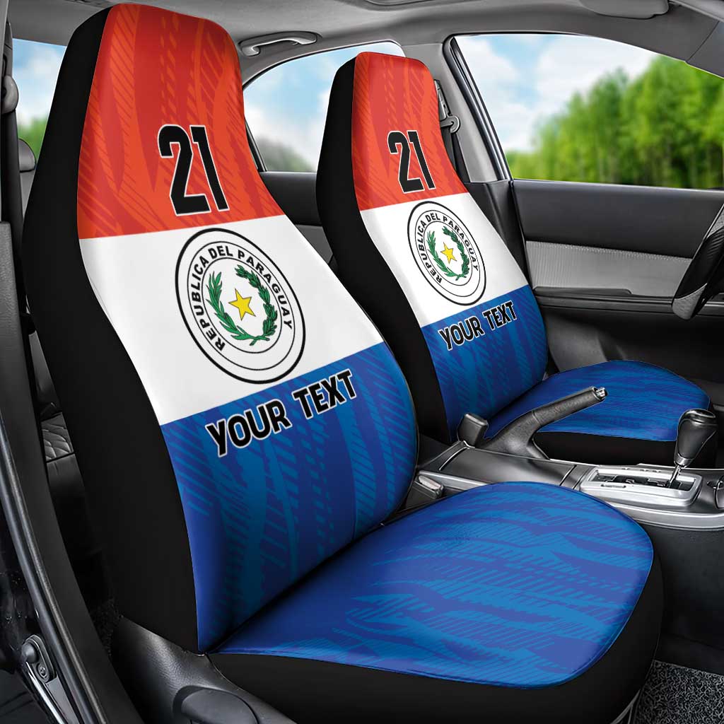 Paraguay Football Custom Car Seat Cover Come On Albirroja with Flag Style
