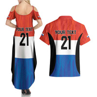 Paraguay Football Custom Couples Matching Summer Maxi Dress and Hawaiian Shirt Come On Albirroja with Flag Style