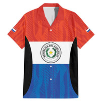 Paraguay Football Custom Family Matching Mermaid Dress and Hawaiian Shirt Come On Albirroja with Flag Style