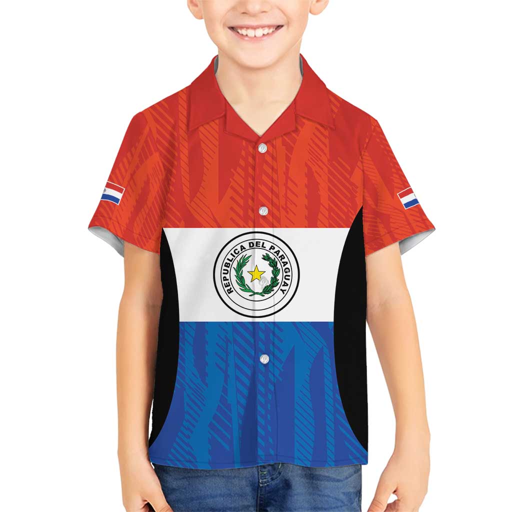 Paraguay Football Custom Family Matching Off Shoulder Short Dress and Hawaiian Shirt Come On Albirroja with Flag Style