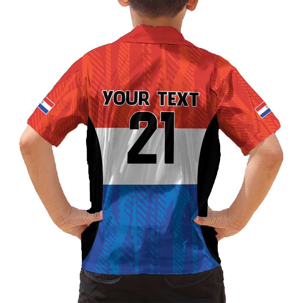 Paraguay Football Custom Family Matching Summer Maxi Dress and Hawaiian Shirt Come On Albirroja with Flag Style