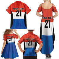 Paraguay Football Custom Family Matching Summer Maxi Dress and Hawaiian Shirt Come On Albirroja with Flag Style