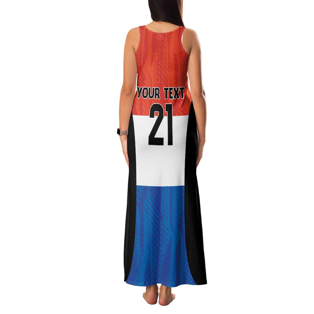 Paraguay Football Custom Family Matching Tank Maxi Dress and Hawaiian Shirt Come On Albirroja with Flag Style