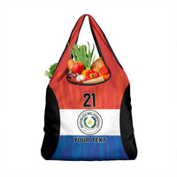 Paraguay Football Custom Grocery Bag Come On Albirroja with Flag Style