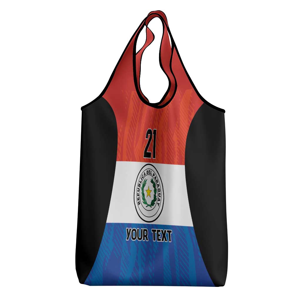 Paraguay Football Custom Grocery Bag Come On Albirroja with Flag Style