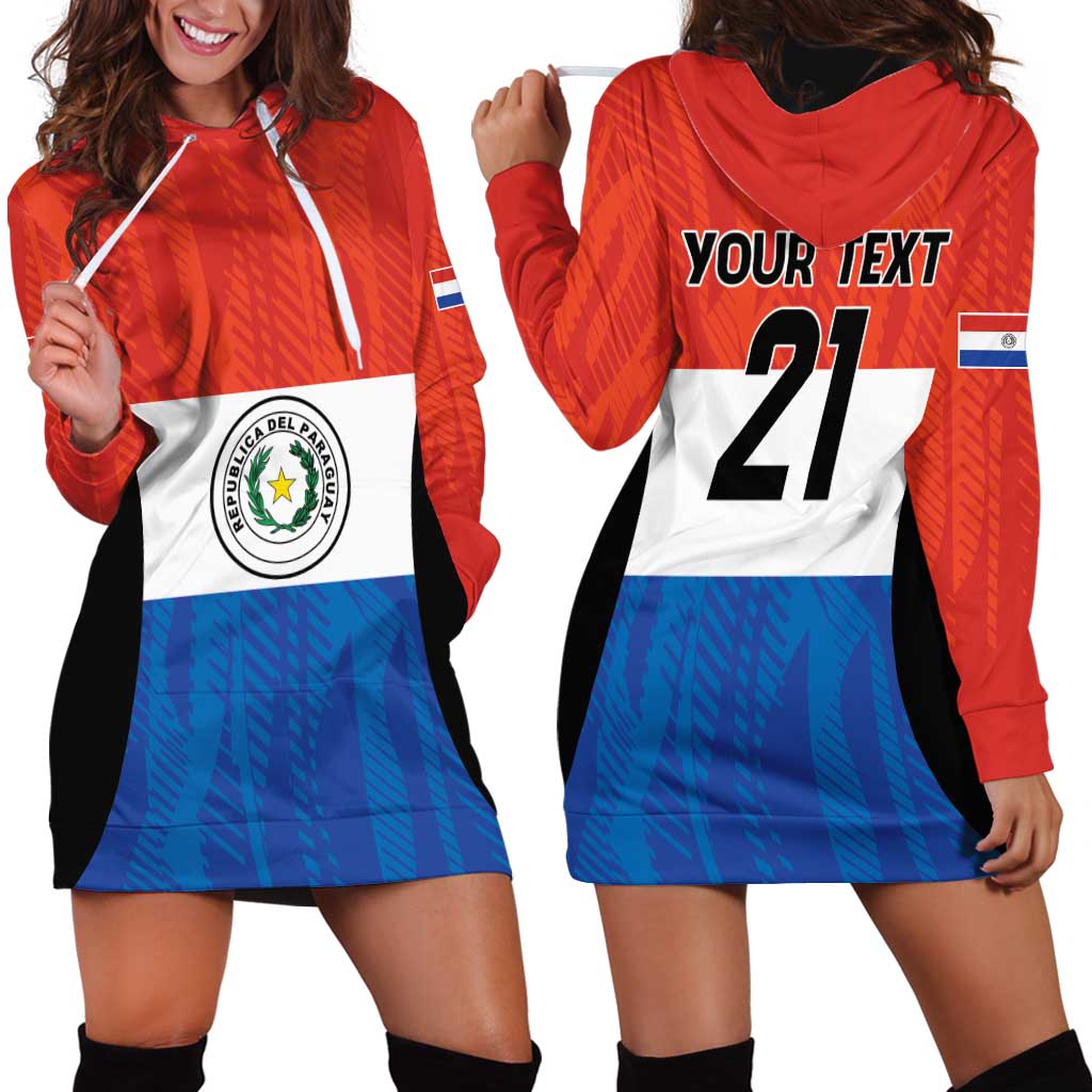 Paraguay Football Custom Hoodie Dress Come On Albirroja with Flag Style