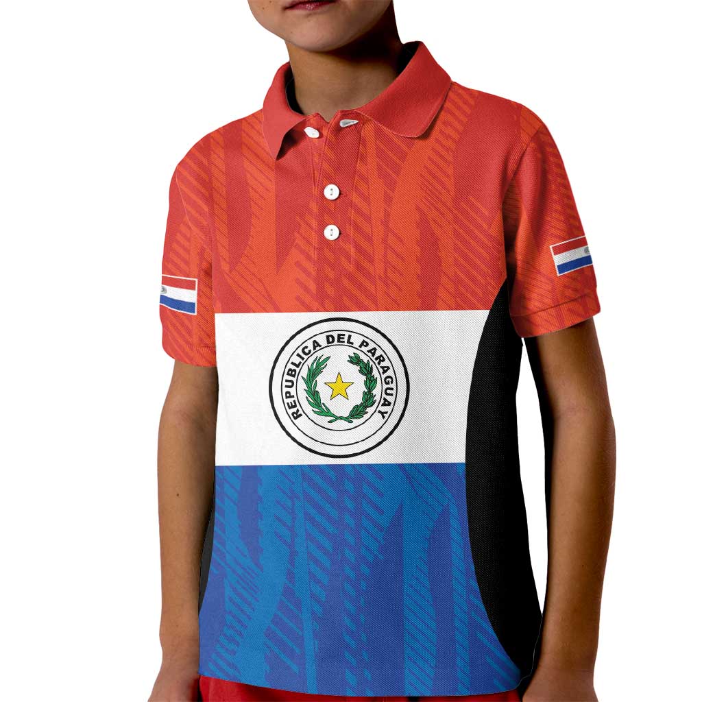 Paraguay Football Custom Kid Polo Shirt Come On Albirroja with Flag Style