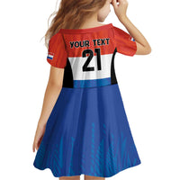 Paraguay Football Custom Kid Short Sleeve Dress Come On Albirroja with Flag Style