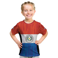 Paraguay Football Custom Kid T Shirt Come On Albirroja with Flag Style