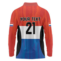 Paraguay Football Custom Long Sleeve Polo Shirt Come On Albirroja with Flag Style