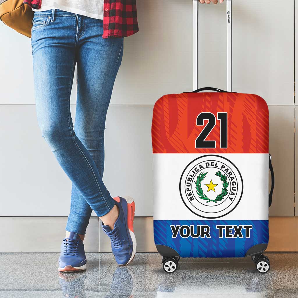 Paraguay Football Custom Luggage Cover Come On Albirroja with Flag Style