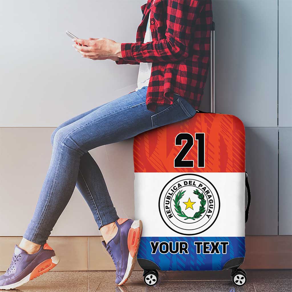 Paraguay Football Custom Luggage Cover Come On Albirroja with Flag Style