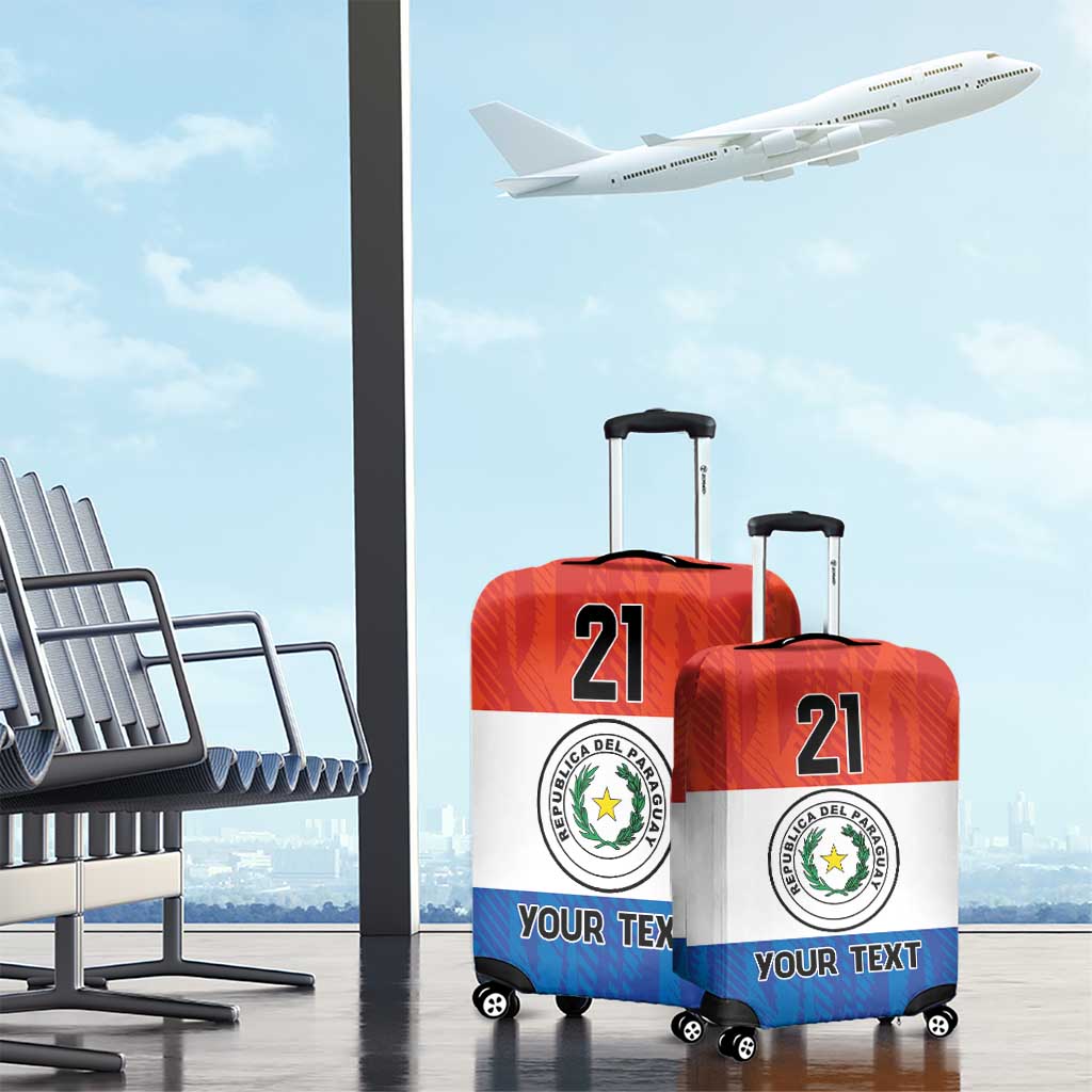 Paraguay Football Custom Luggage Cover Come On Albirroja with Flag Style