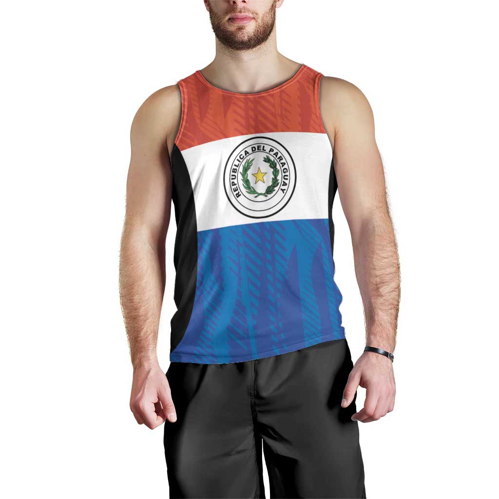 Paraguay Football Custom Men Tank Top Come On Albirroja with Flag Style