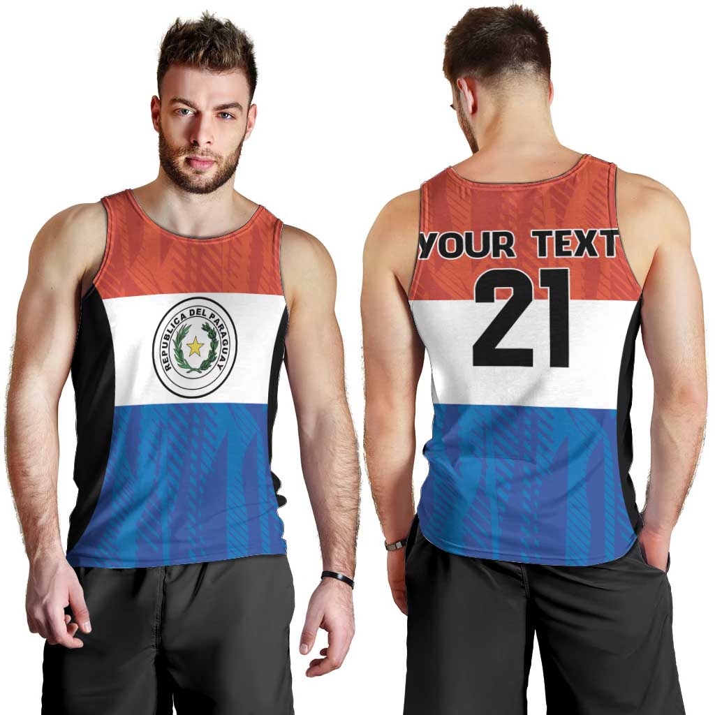 Paraguay Football Custom Men Tank Top Come On Albirroja with Flag Style