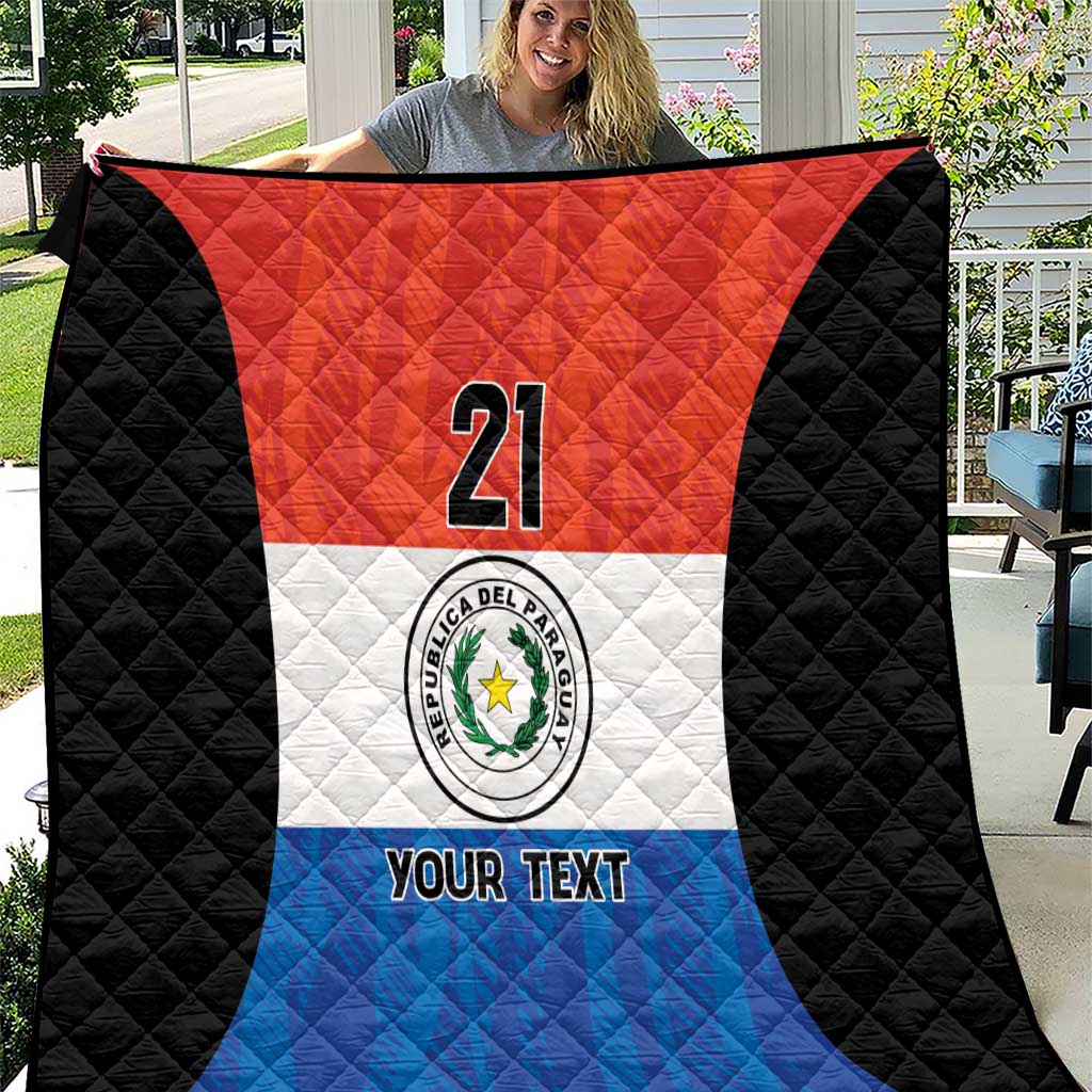Paraguay Football Custom Quilt Come On Albirroja with Flag Style