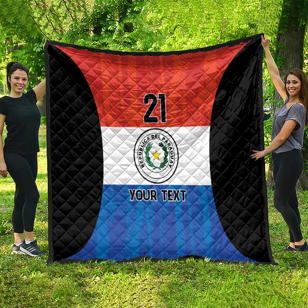 Paraguay Football Custom Quilt Come On Albirroja with Flag Style