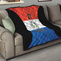 Paraguay Football Custom Quilt Come On Albirroja with Flag Style