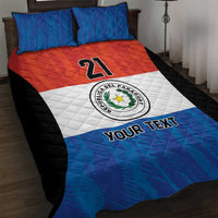 Paraguay Football Custom Quilt Bed Set Come On Albirroja with Flag Style