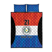 Paraguay Football Custom Quilt Bed Set Come On Albirroja with Flag Style