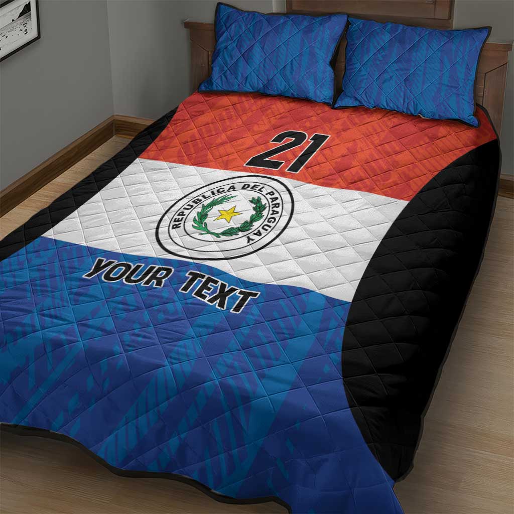 Paraguay Football Custom Quilt Bed Set Come On Albirroja with Flag Style