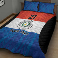 Paraguay Football Custom Quilt Bed Set Come On Albirroja with Flag Style