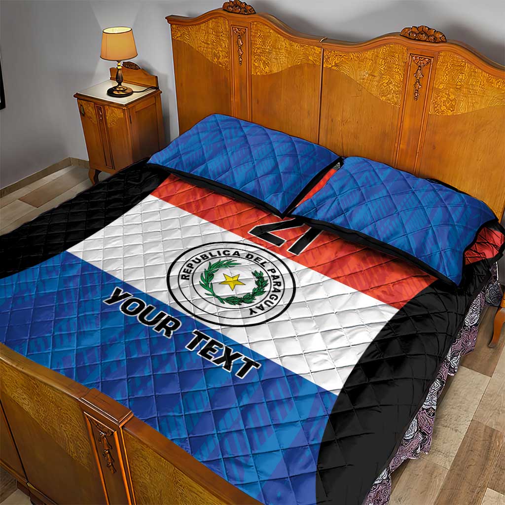 Paraguay Football Custom Quilt Bed Set Come On Albirroja with Flag Style