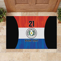 Paraguay Football Custom Rubber Doormat Come On Albirroja with Flag Style