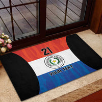 Paraguay Football Custom Rubber Doormat Come On Albirroja with Flag Style
