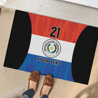 Paraguay Football Custom Rubber Doormat Come On Albirroja with Flag Style