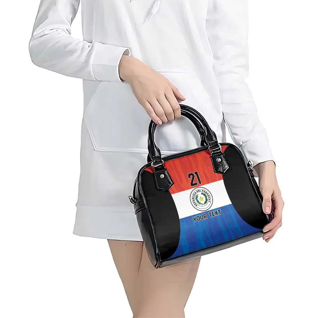 Paraguay Football Custom Shoulder Handbag Come On Albirroja with Flag Style