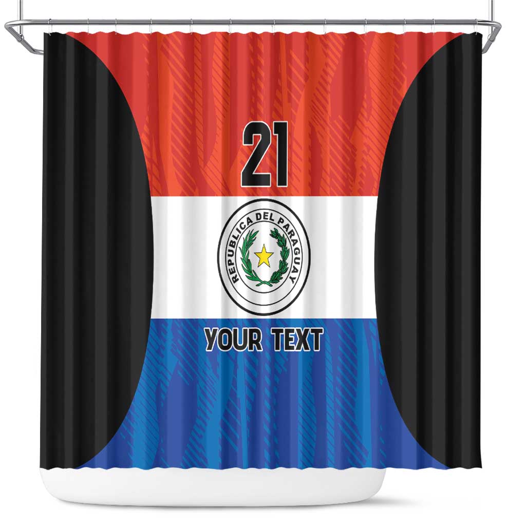 Paraguay Football Custom Shower Curtain Come On Albirroja with Flag Style