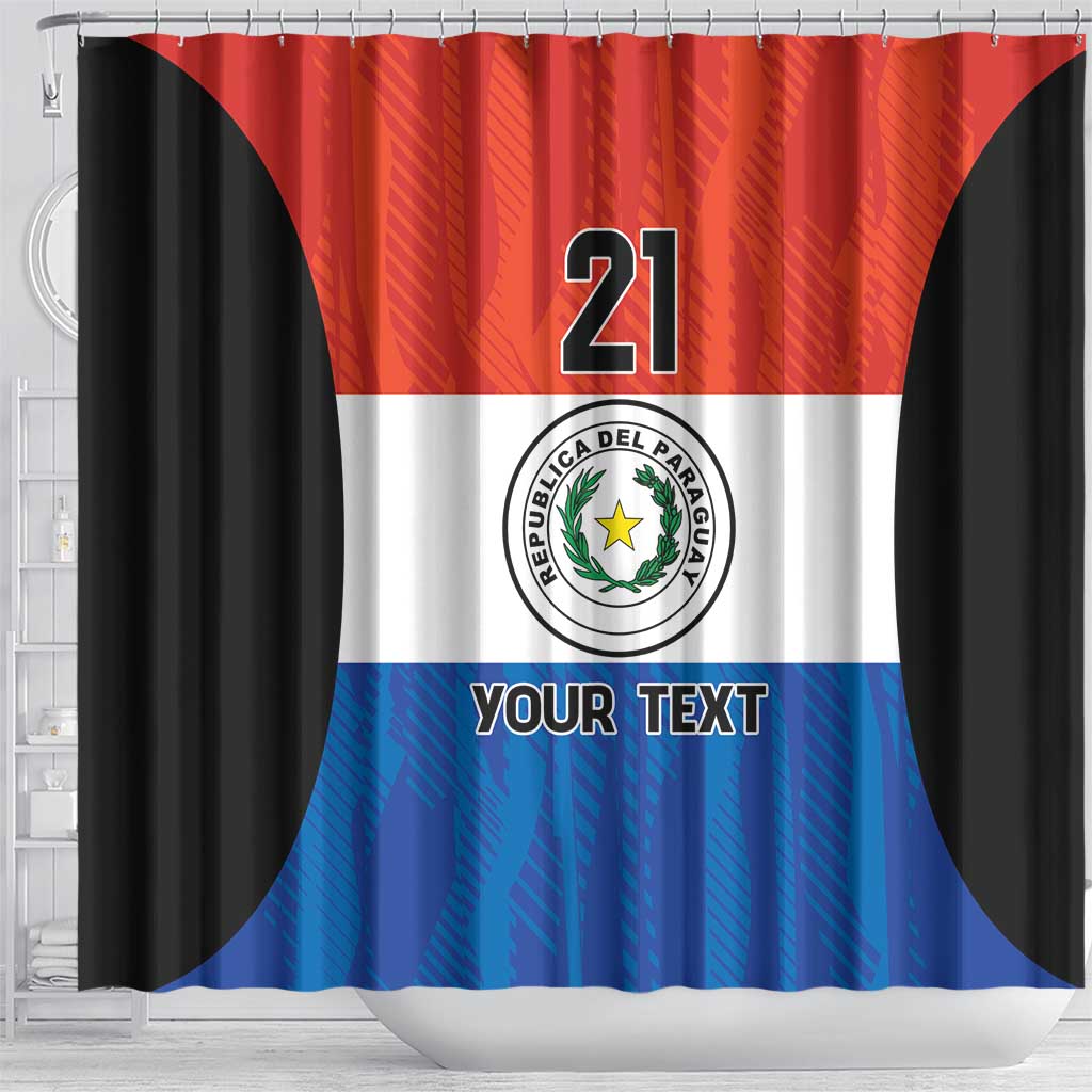 Paraguay Football Custom Shower Curtain Come On Albirroja with Flag Style