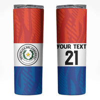 Paraguay Football Custom Skinny Tumbler Come On Albirroja with Flag Style