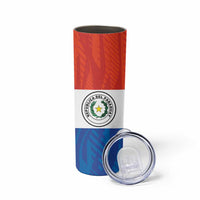 Paraguay Football Custom Skinny Tumbler Come On Albirroja with Flag Style