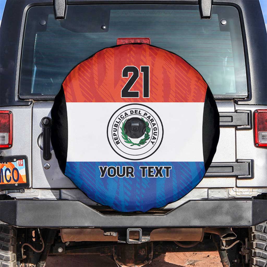 Paraguay Football Custom Spare Tire Cover Come On Albirroja with Flag Style