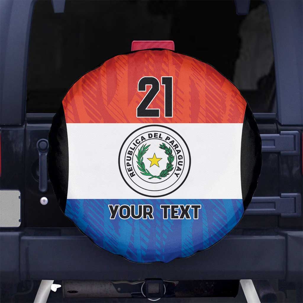Paraguay Football Custom Spare Tire Cover Come On Albirroja with Flag Style