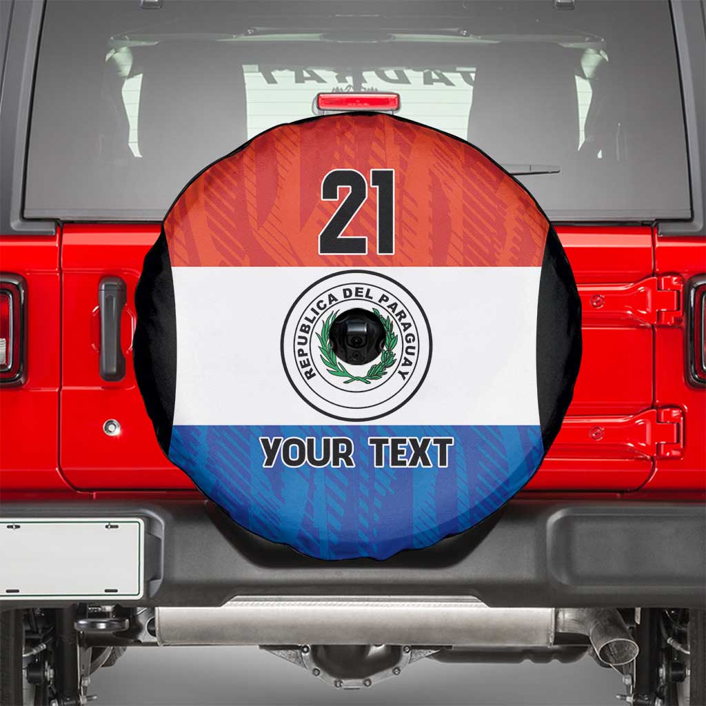 Paraguay Football Custom Spare Tire Cover Come On Albirroja with Flag Style