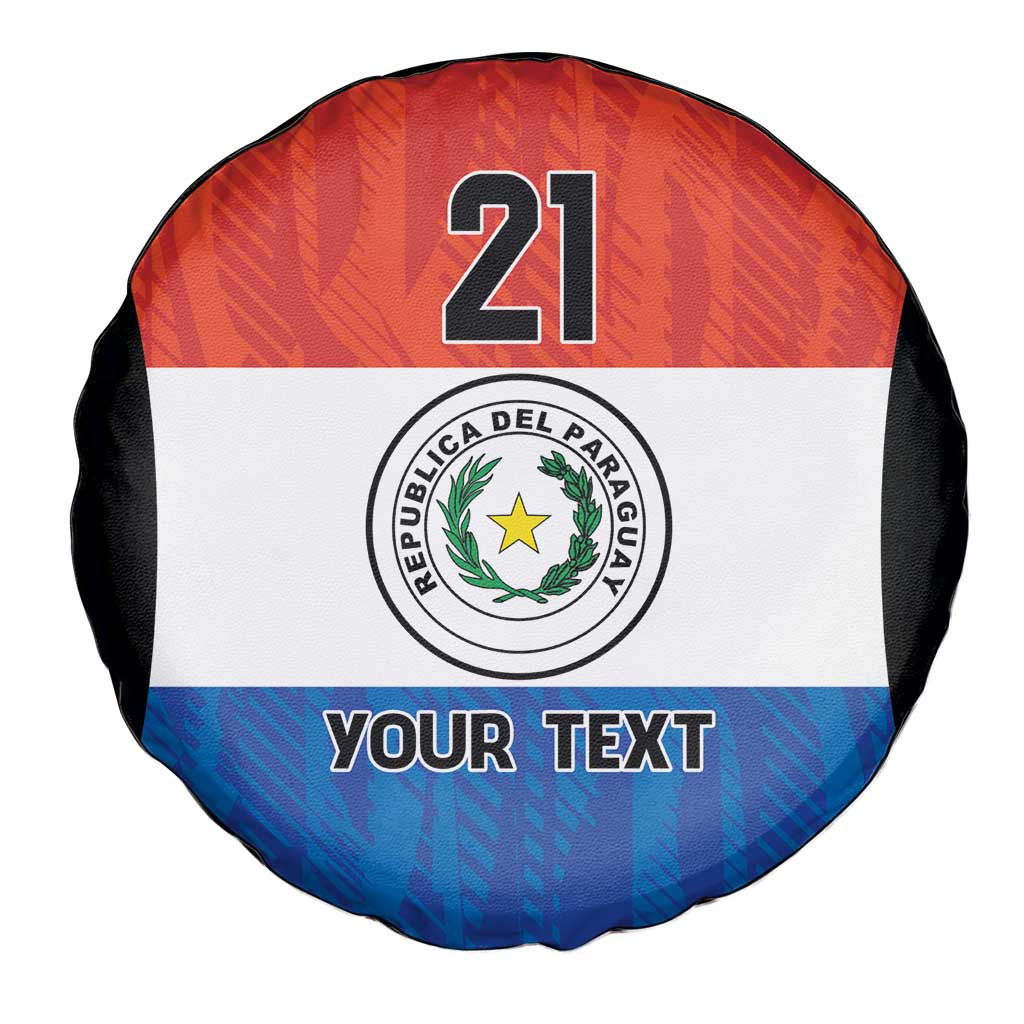 Paraguay Football Custom Spare Tire Cover Come On Albirroja with Flag Style